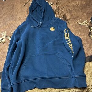 Carhartt Navy Hoodie with Mustard Accents